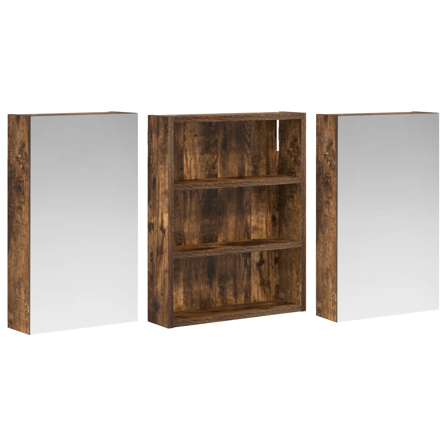 Baderomsskapsett 3 pcs 100 x 10,5 x 50 cm Konstruert tre