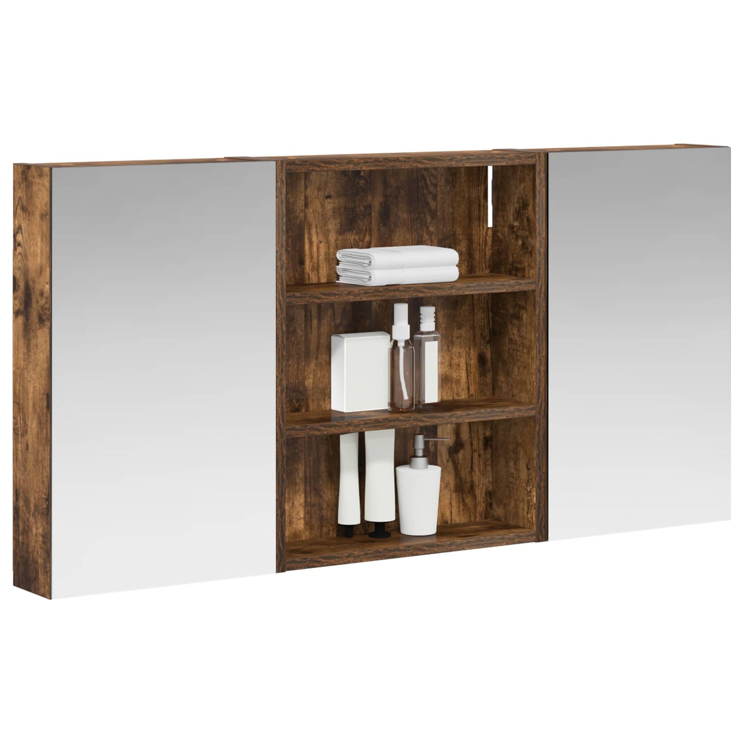 Baderomsskapsett 3 pcs 100 x 10,5 x 50 cm Konstruert tre
