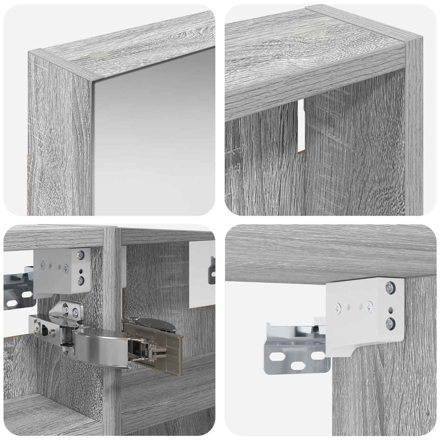 Baderomsskapsett 3 pcs 100 x 10,5 x 50 cm Konstruert tre