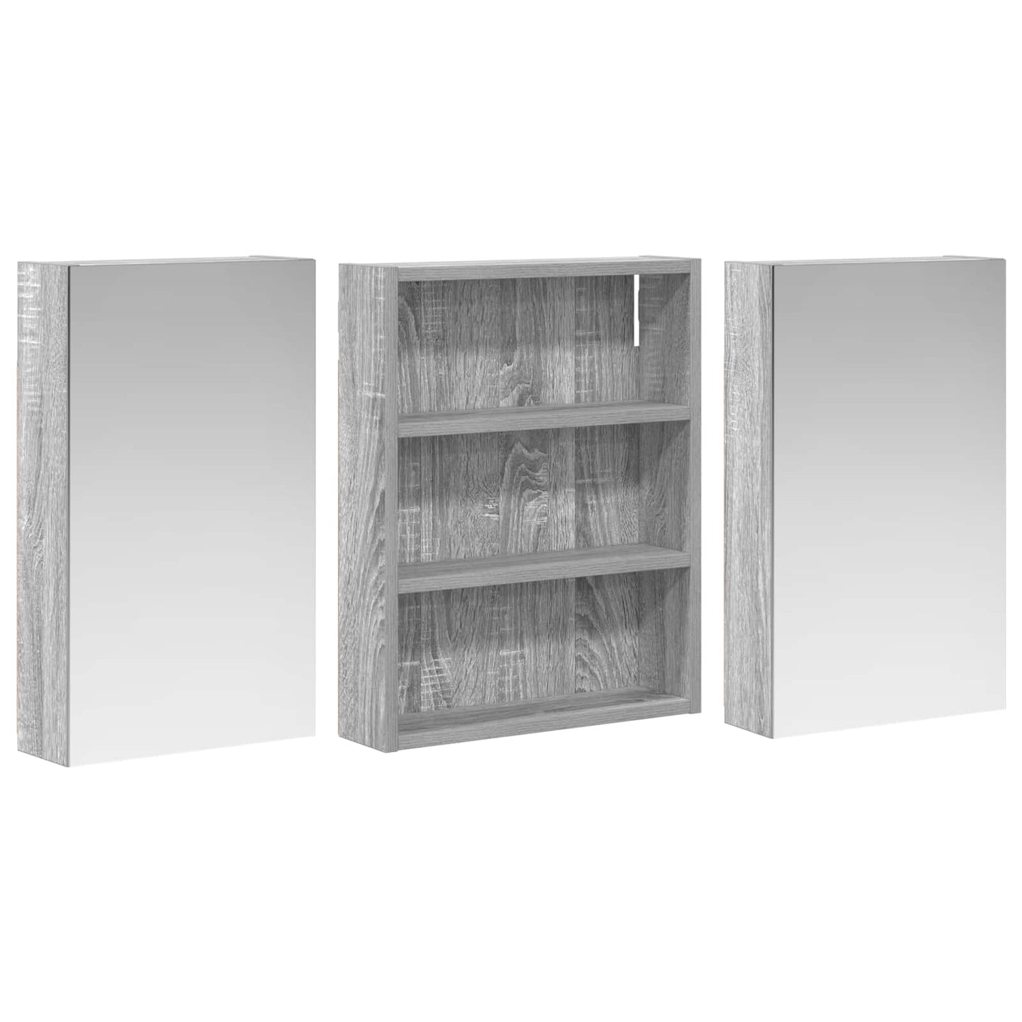 Baderomsskapsett 3 pcs 100 x 10,5 x 50 cm Konstruert tre