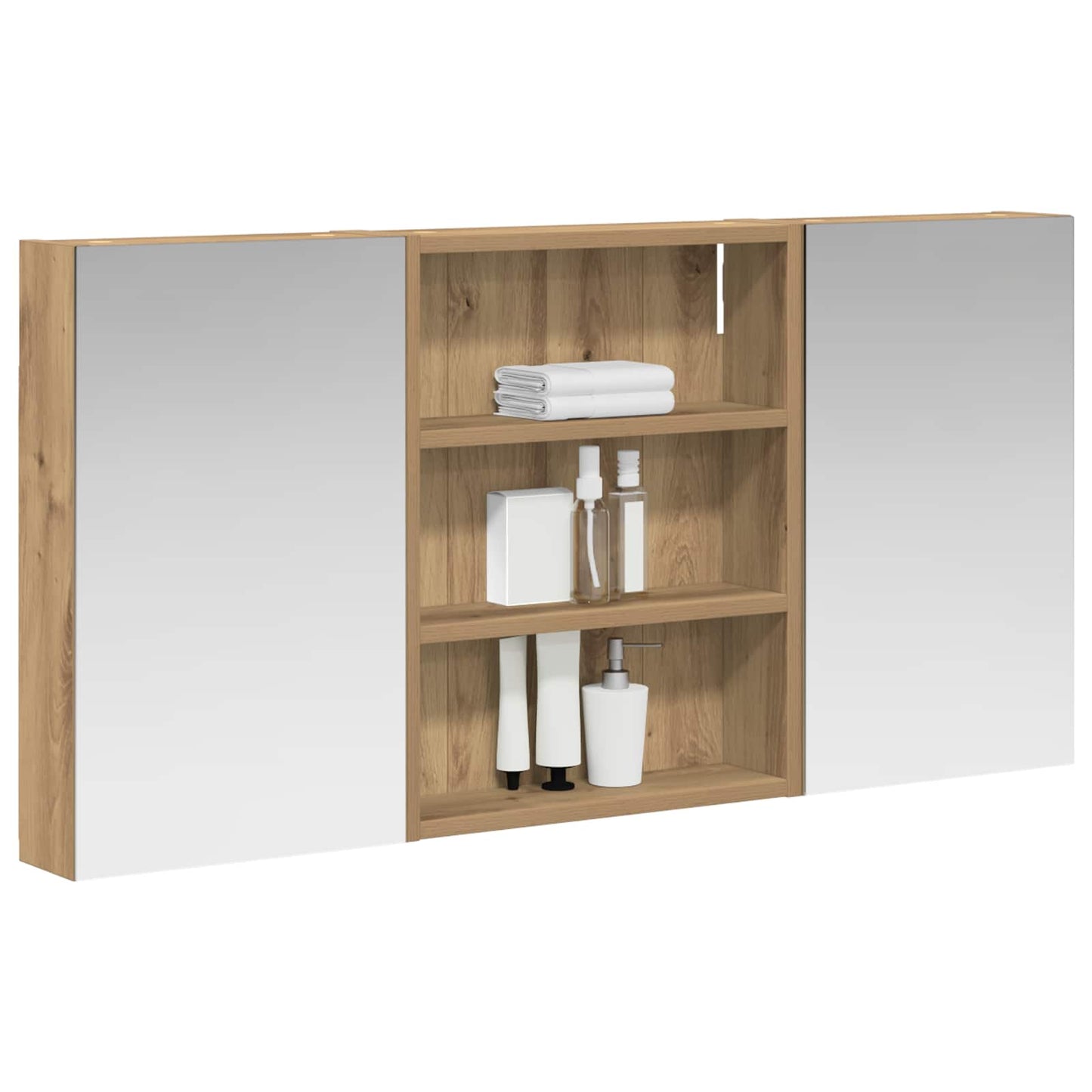 Baderomsskapsett 3 stk. 100 x 10,5 x 50 cm Konstruert tre