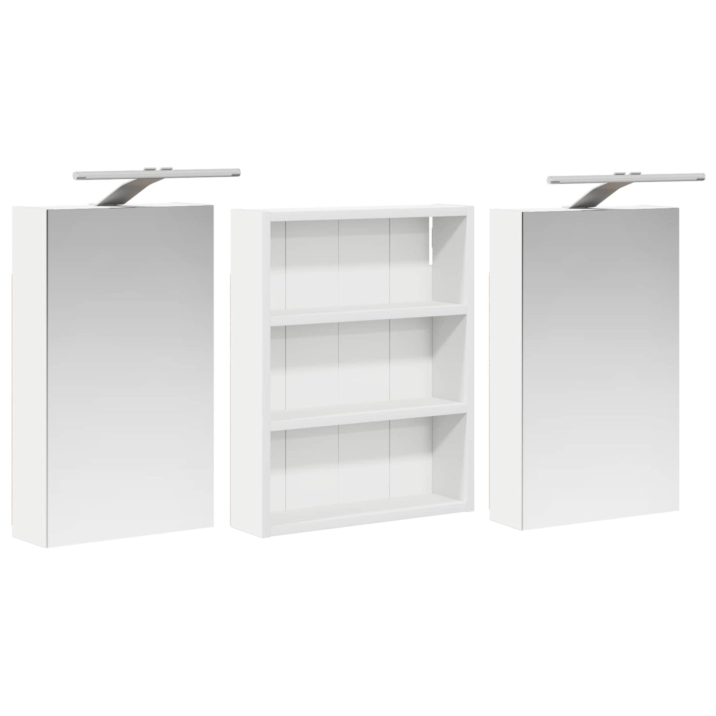 Baderomsskapsett 3 pcs 100 x 10,5 x 50 cm Konstruert tre