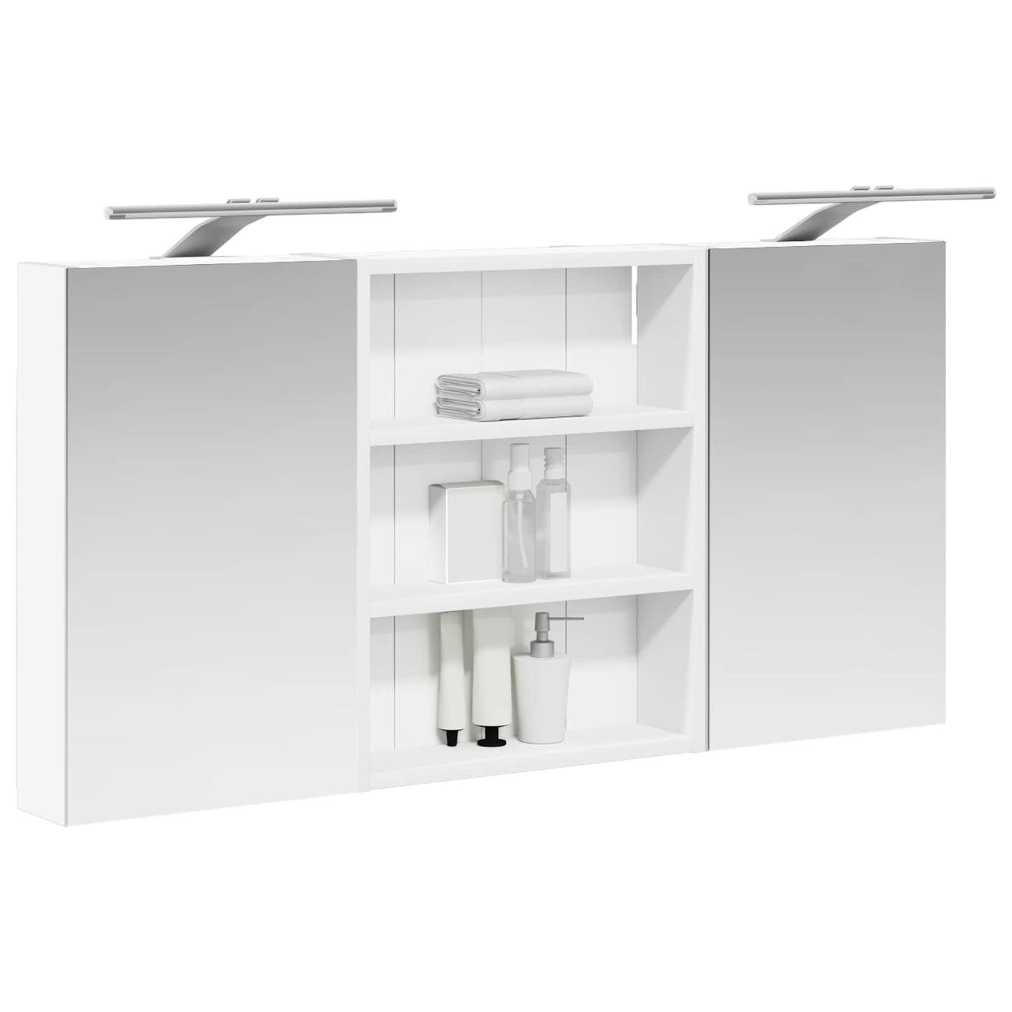 Baderomsskapsett 3 pcs 100 x 10,5 x 50 cm Konstruert tre