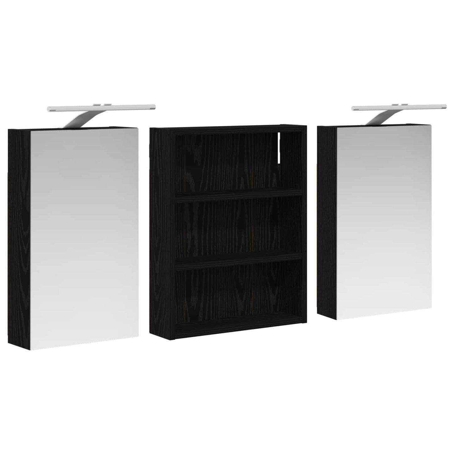 Baderomsskapsett 3 pcs 100 x 10,5 x 50 cm Konstruert tre