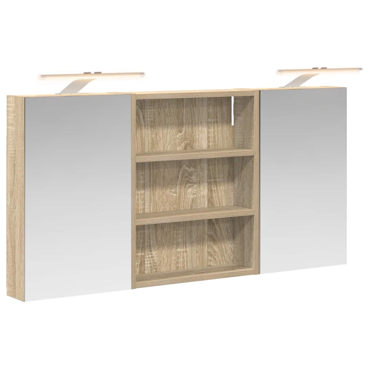Baderomsskapsett 3 pcs 100 x 10,5 x 50 cm Konstruert tre