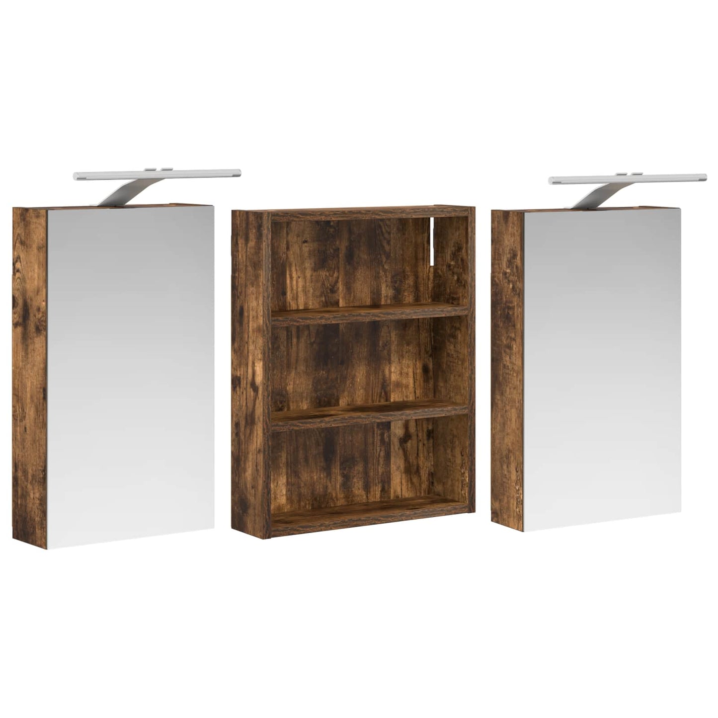 Baderomsskapsett 3 pcs 100 x 10,5 x 50 cm Konstruert tre