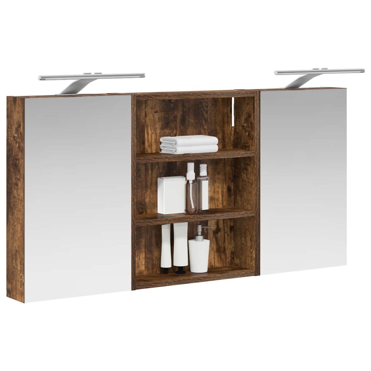 Baderomsskapsett 3 pcs 100 x 10,5 x 50 cm Konstruert tre
