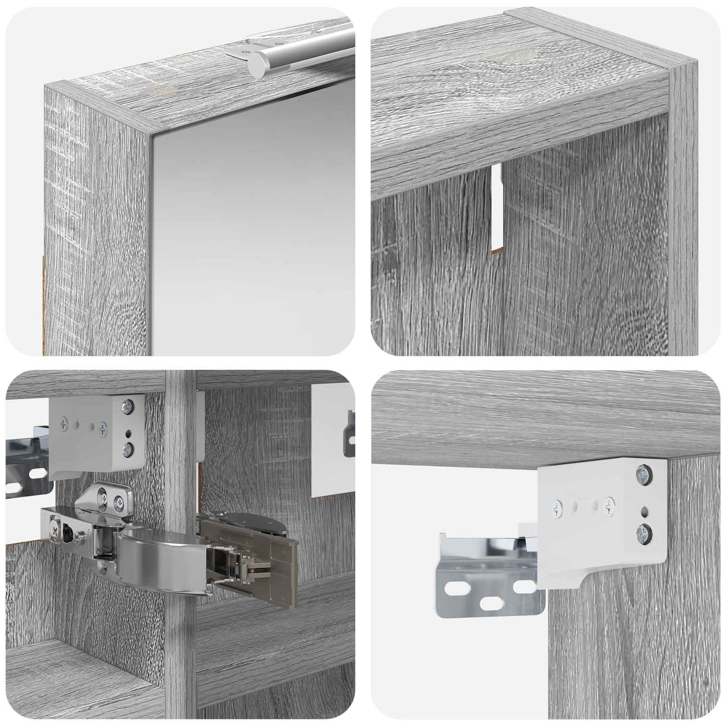 Baderomsskapsett 3 pcs 100 x 10,5 x 50 cm Konstruert tre