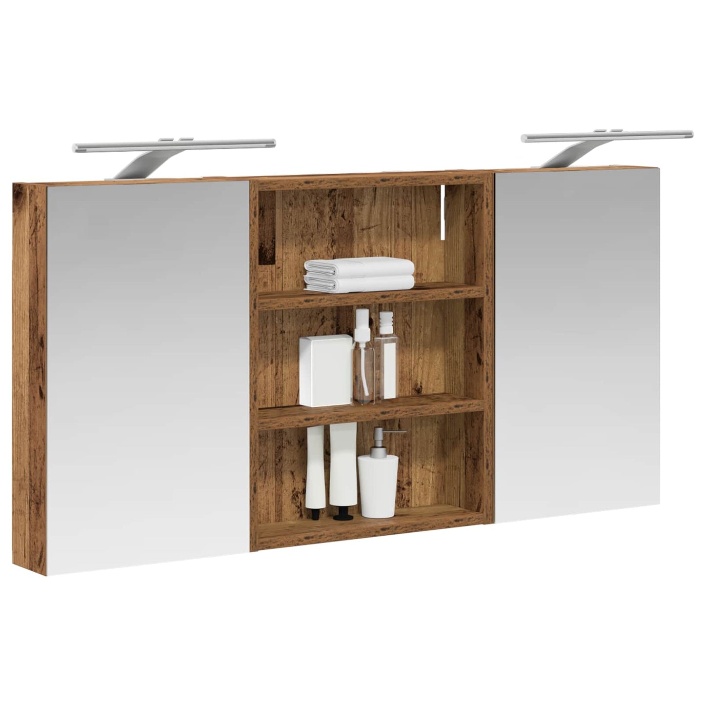 Baderomsskapsett 3 pcs 100 x 10,5 x 50 cm Konstruert tre