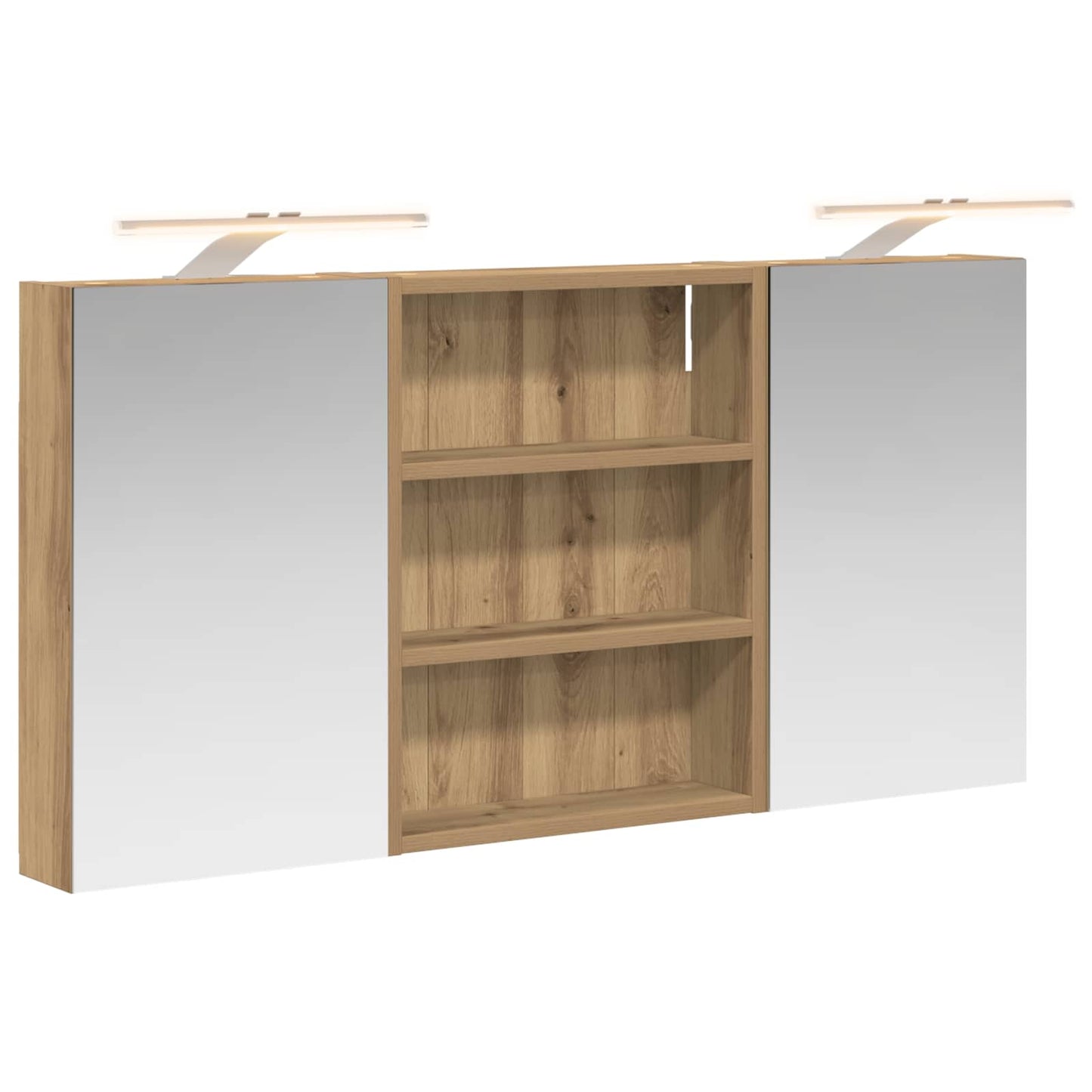 Baderomsskapsett 3 stk. 100 x 10,5 x 50 cm Konstruert tre