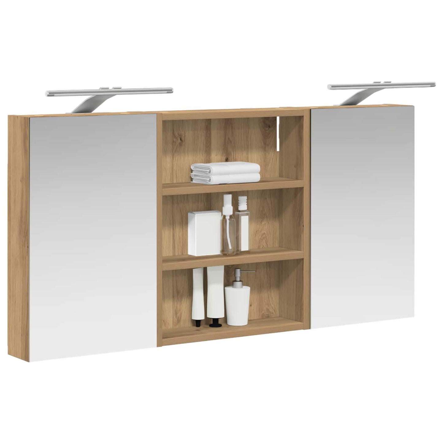Baderomsskapsett 3 stk. 100 x 10,5 x 50 cm Konstruert tre
