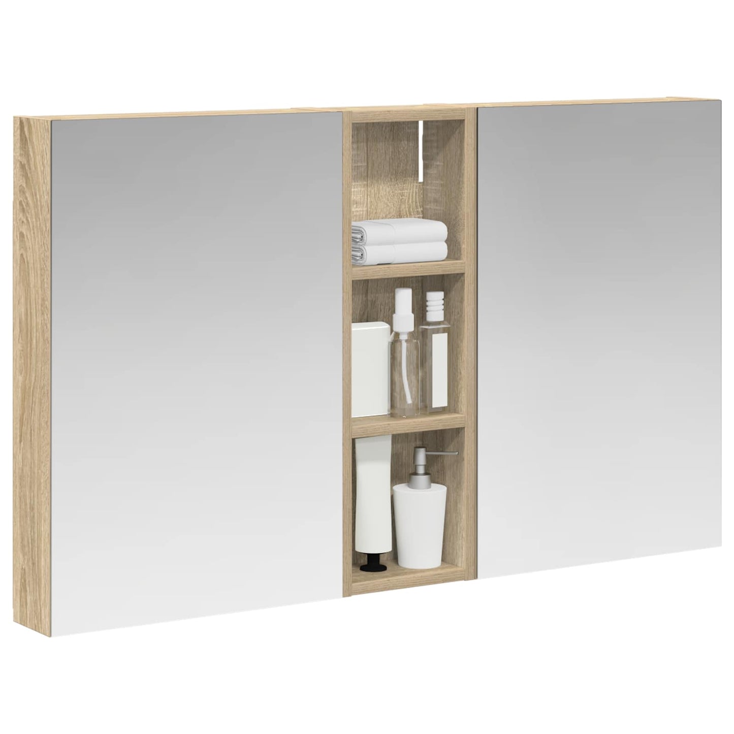 Baderomsskapsett 3 pcs 100 x 10,5 x 60,5 cm Konstruert tre