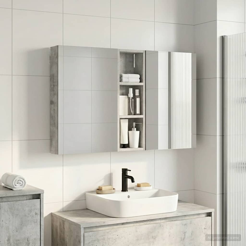 Baderomsskapsett 3 pcs 100 x 10,5 x 60,5 cm Konstruert tre
