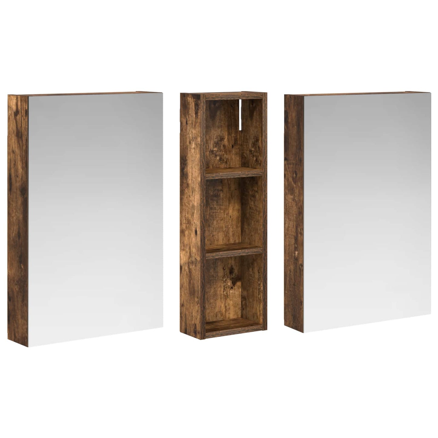Baderomsskapsett 3 pcs 100 x 10,5 x 60,5 cm Konstruert tre