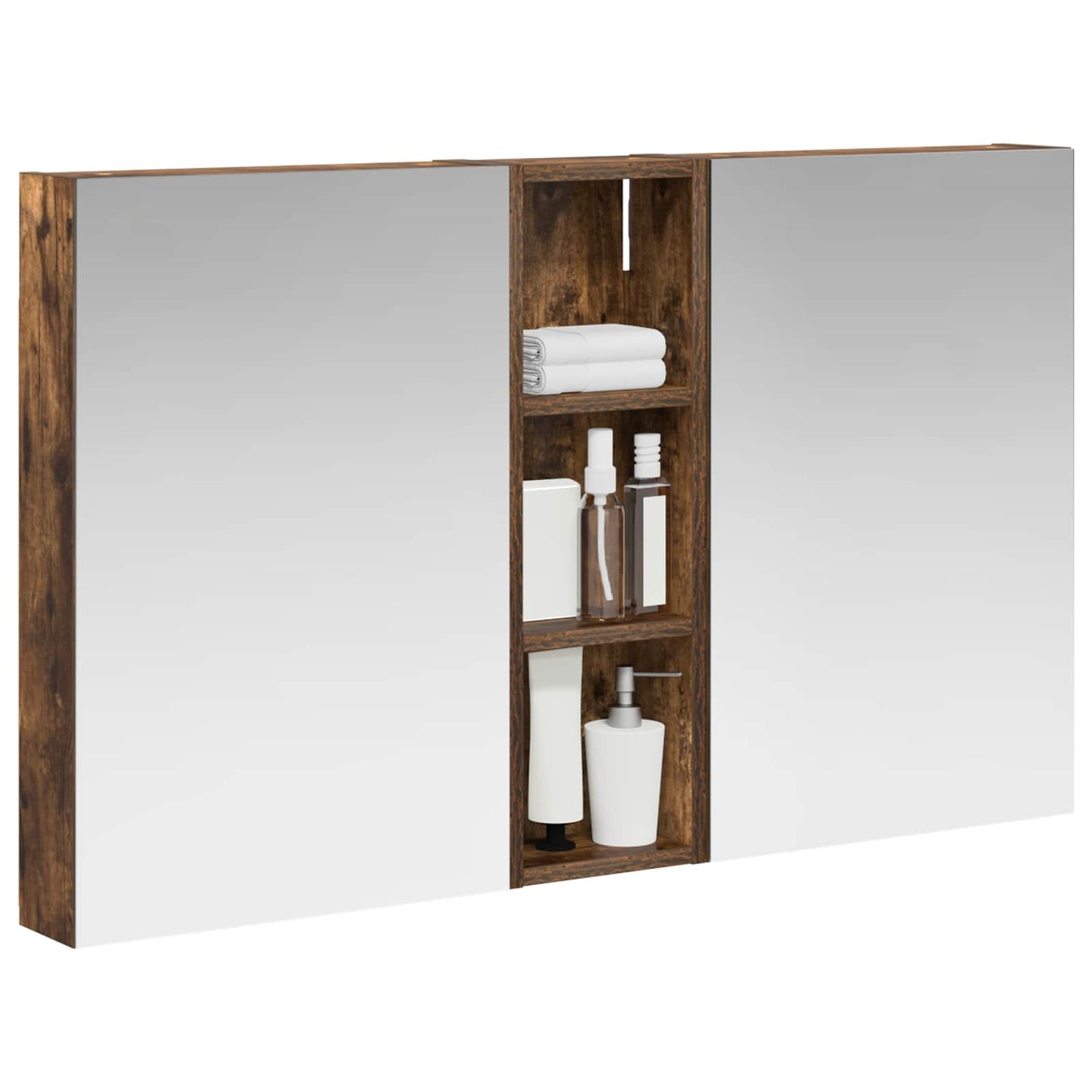 Baderomsskapsett 3 pcs 100 x 10,5 x 60,5 cm Konstruert tre
