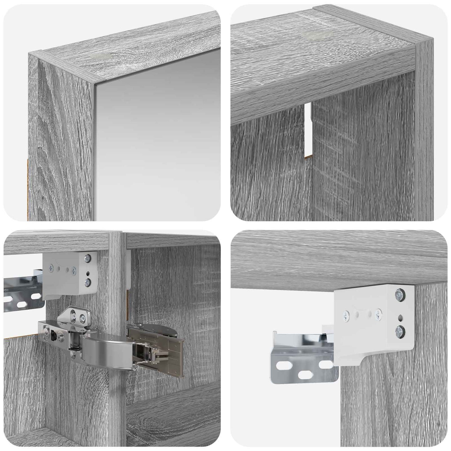 Baderomsskapsett 3 pcs 100 x 10,5 x 60,5 cm Konstruert tre