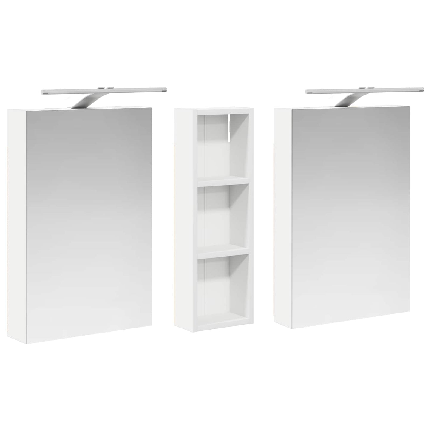 Baderomsskapsett 3 pcs 100 x 10,5 x 60,5 cm Konstruert tre