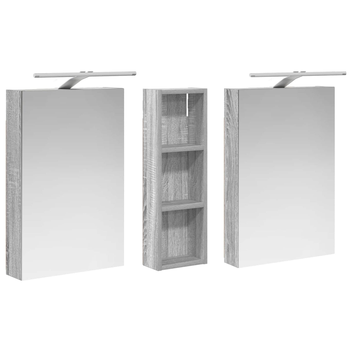 Baderomsskapsett 3 pcs 100 x 10,5 x 60,5 cm Konstruert tre