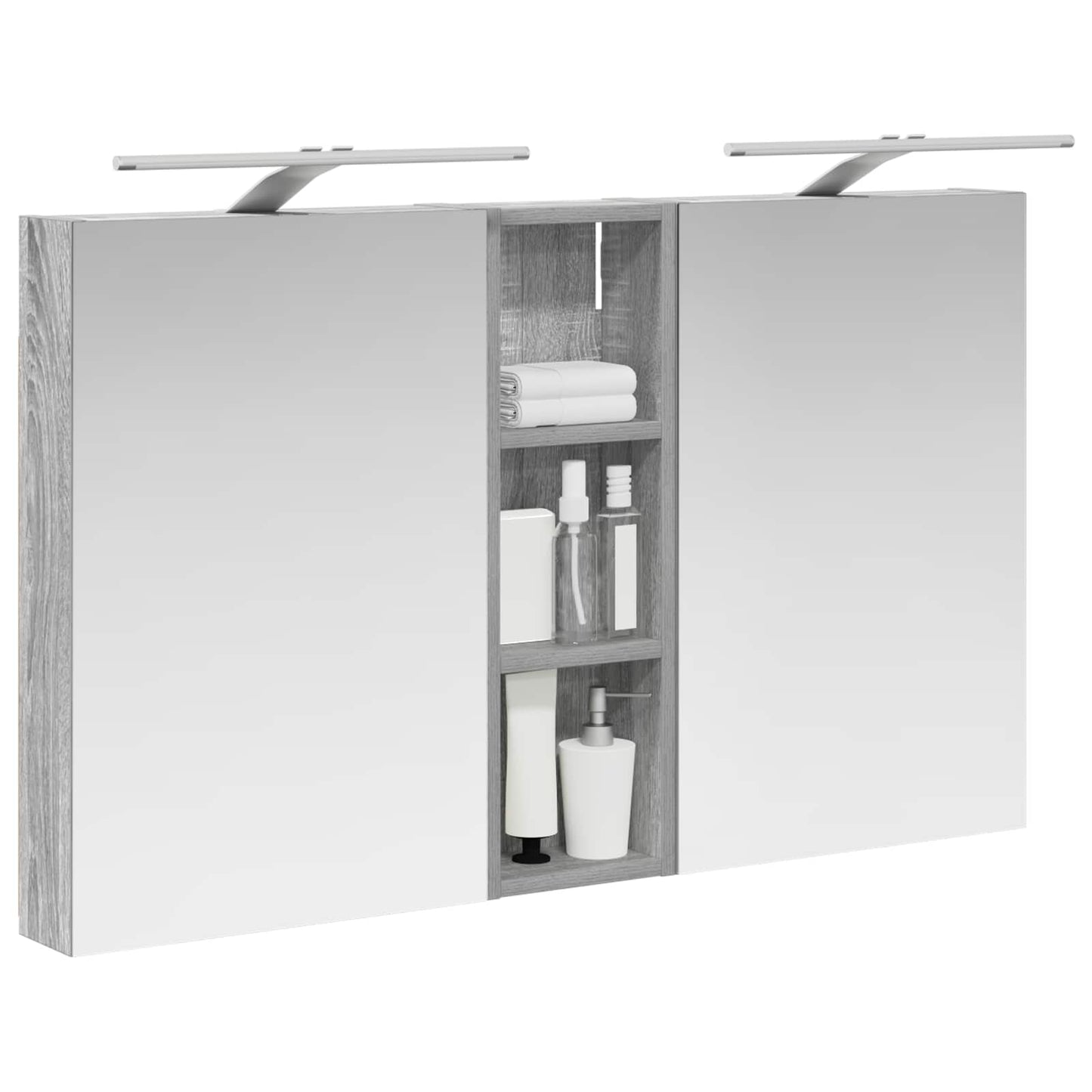 Baderomsskapsett 3 pcs 100 x 10,5 x 60,5 cm Konstruert tre