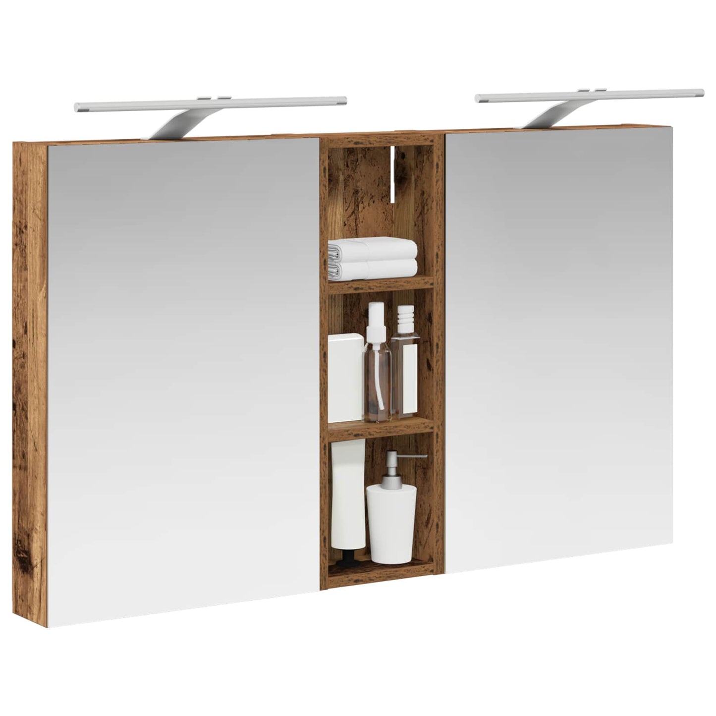 Baderomsskapsett 3 pcs 100 x 10,5 x 60,5 cm Konstruert tre