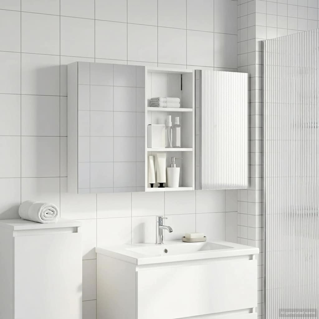 Baderomsskapsett 3 pcs 110 x 10,5 x 60,5 cm Konstruert tre