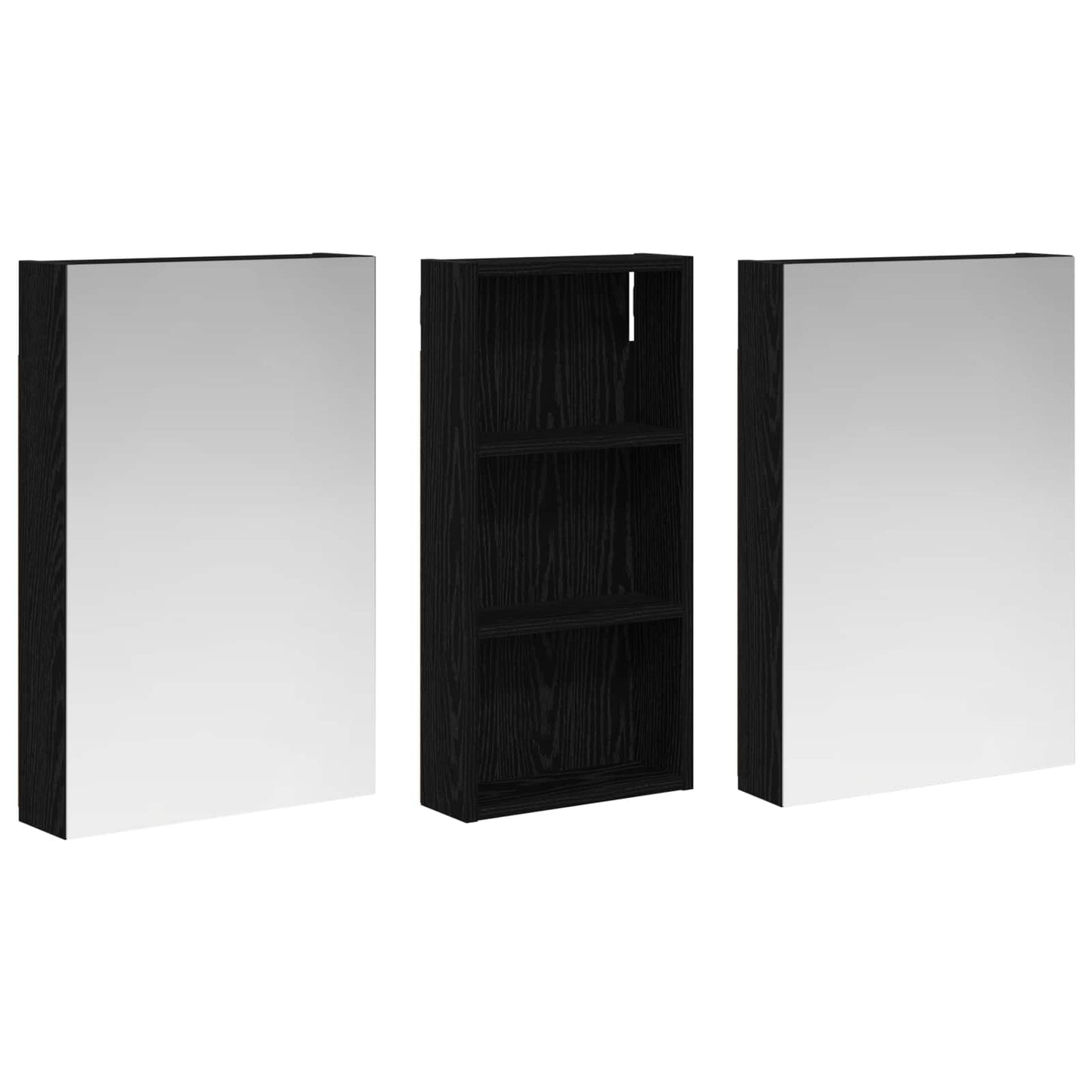 Baderomsskapsett 3 pcs 110 x 10,5 x 60,5 cm Konstruert tre