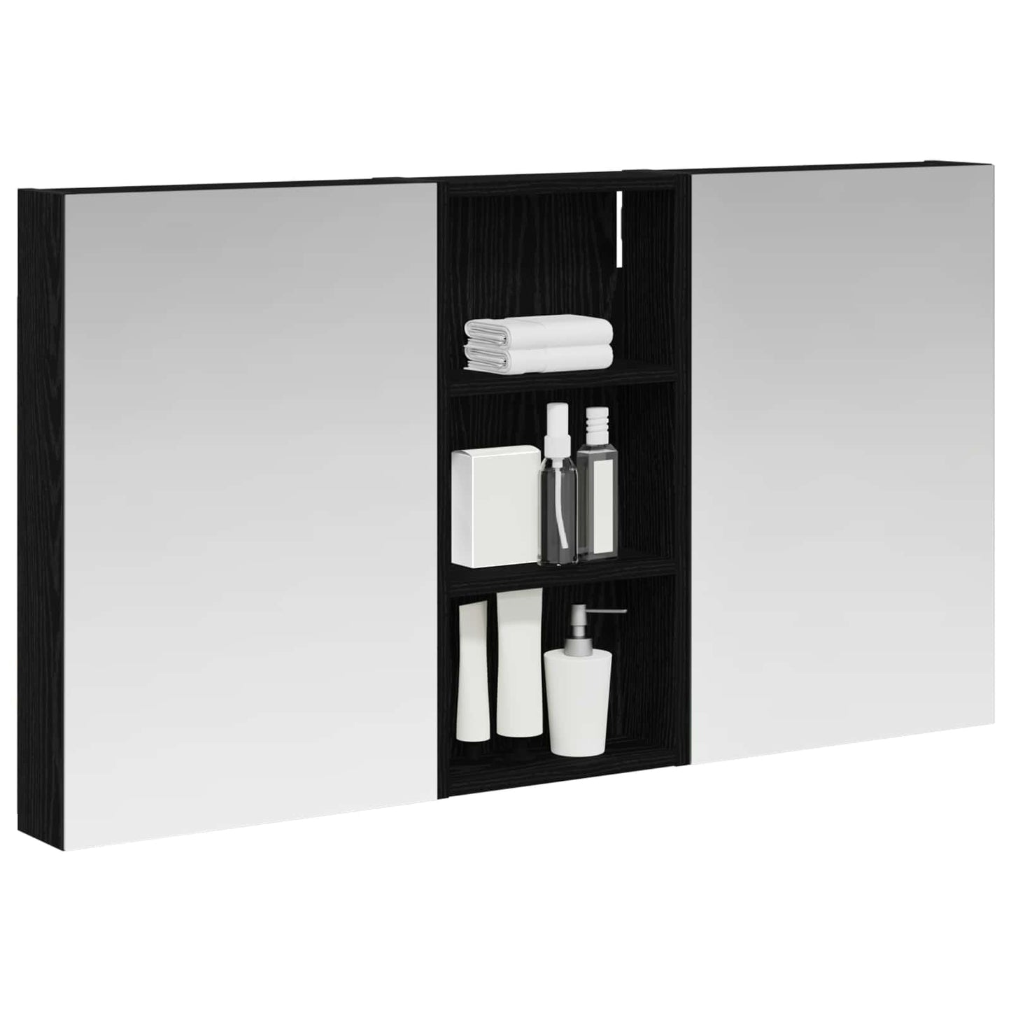 Baderomsskapsett 3 pcs 110 x 10,5 x 60,5 cm Konstruert tre