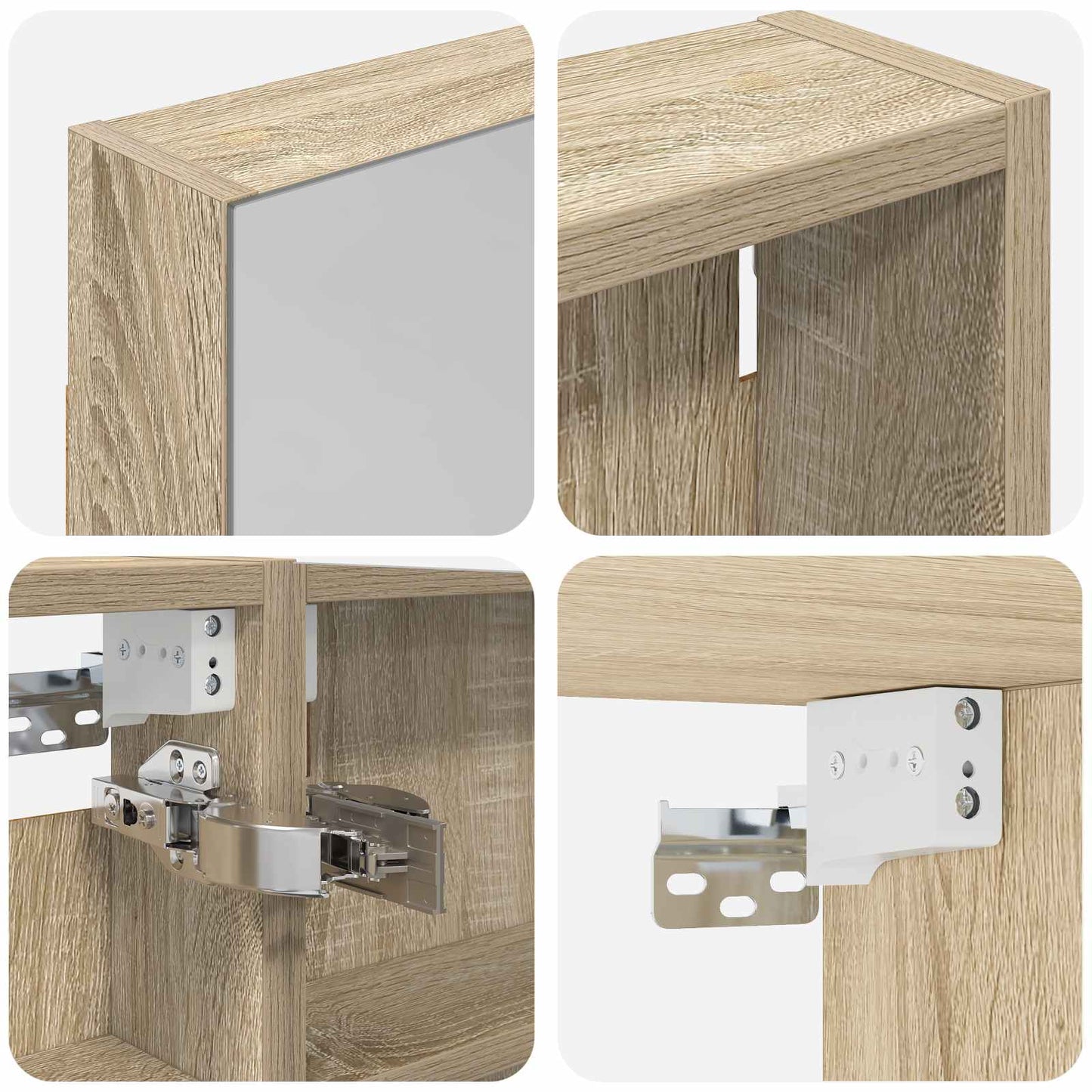 Baderomsskapsett 3 pcs 110 x 10,5 x 60,5 cm Konstruert tre