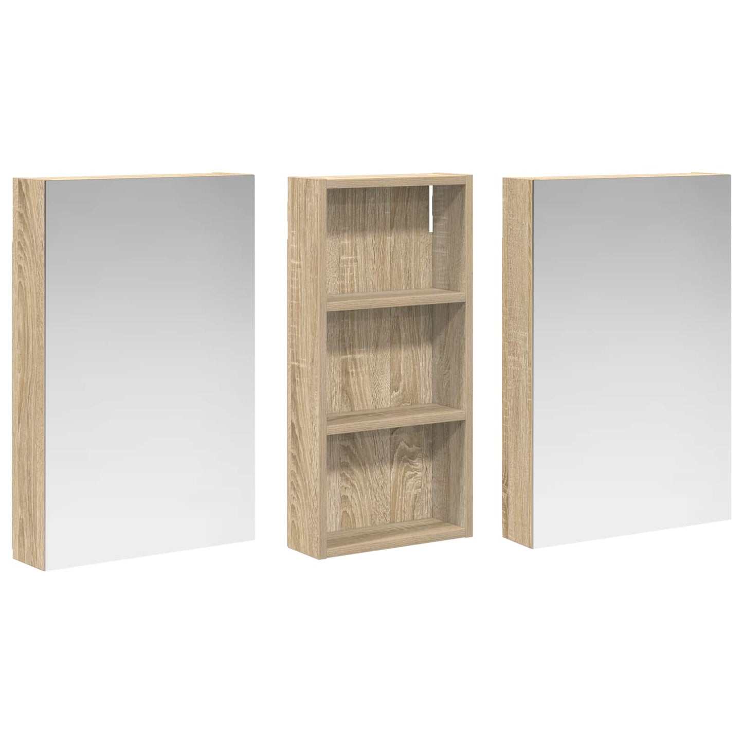 Baderomsskapsett 3 pcs 110 x 10,5 x 60,5 cm Konstruert tre