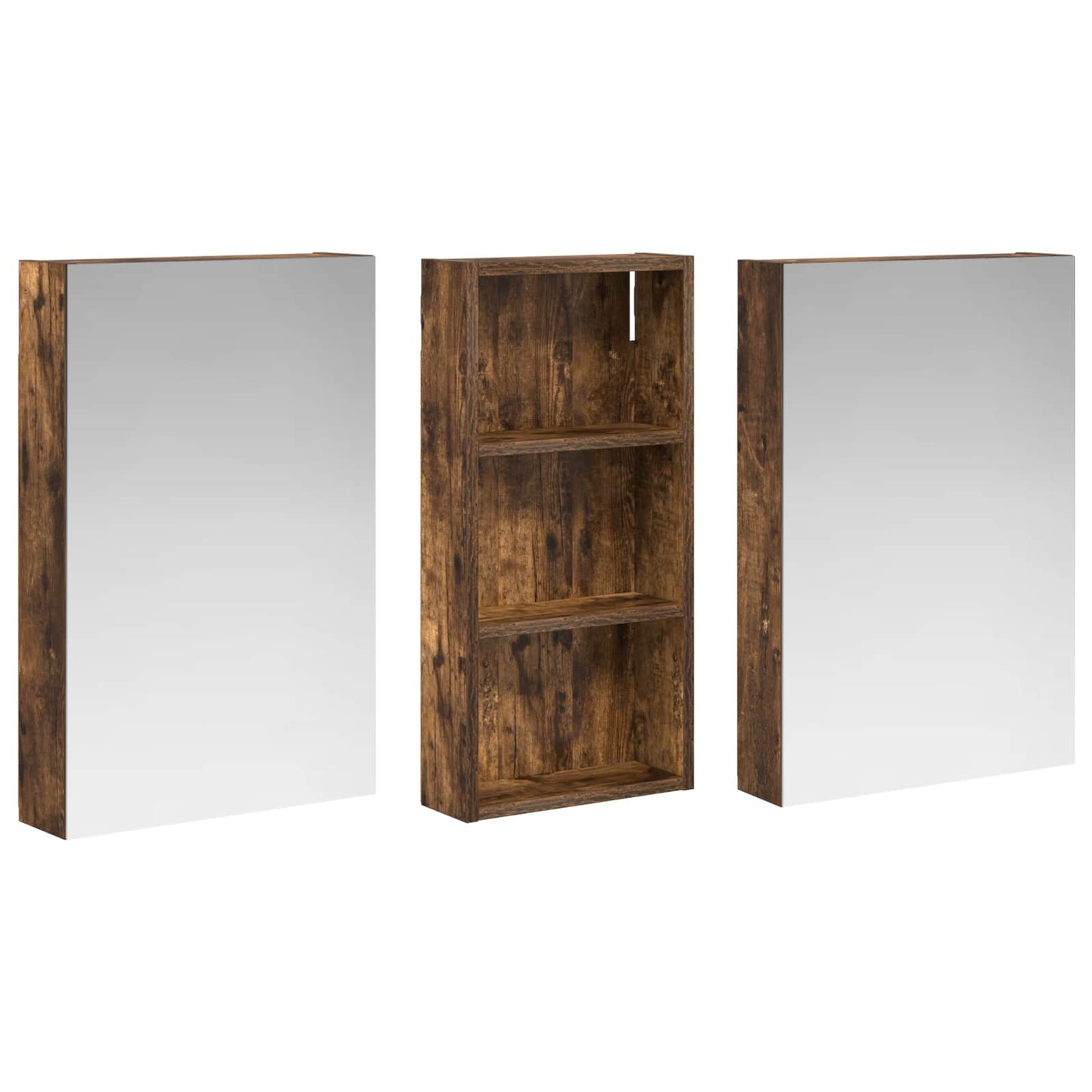 Baderomsskapsett 3 pcs 110 x 10,5 x 60,5 cm Konstruert tre
