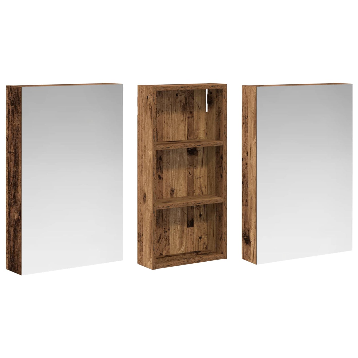 Baderomsskapsett 3 pcs 110 x 10,5 x 60,5 cm Konstruert tre