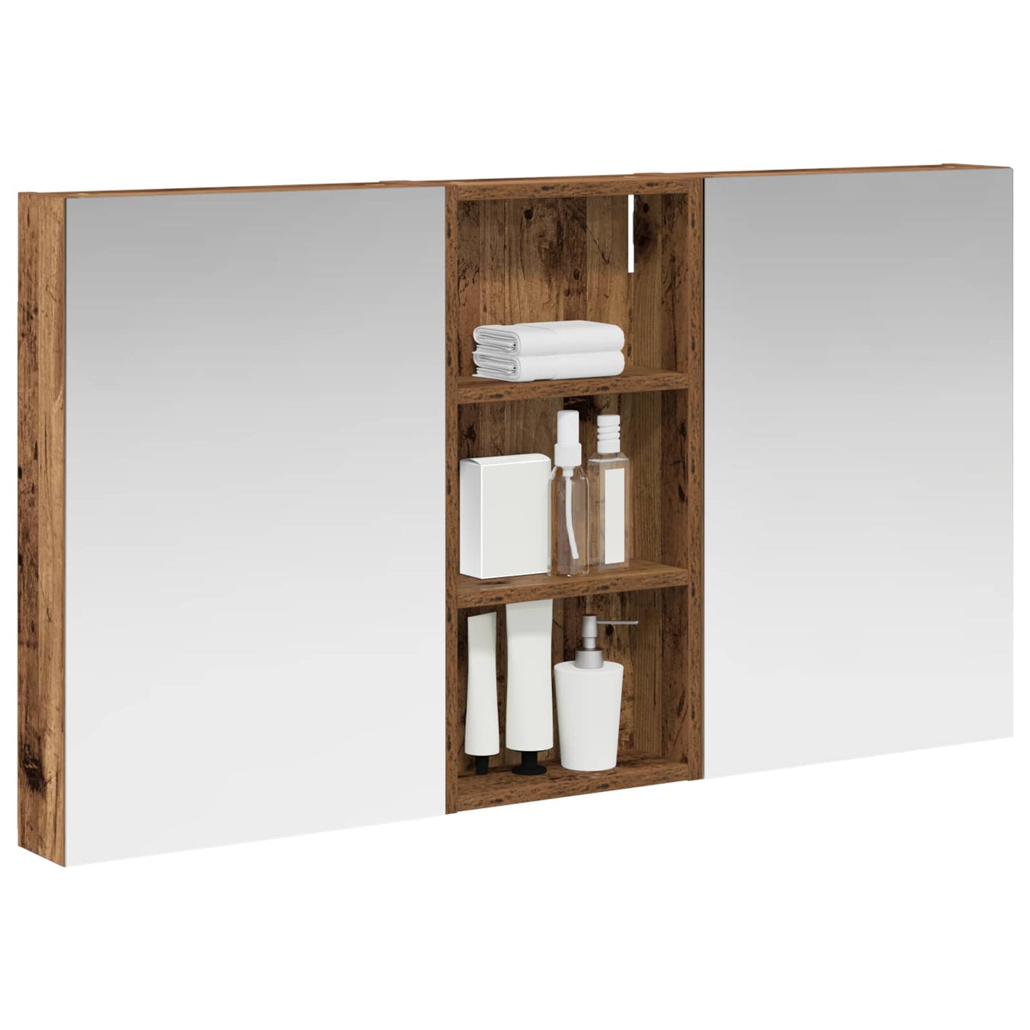 Baderomsskapsett 3 pcs 110 x 10,5 x 60,5 cm Konstruert tre