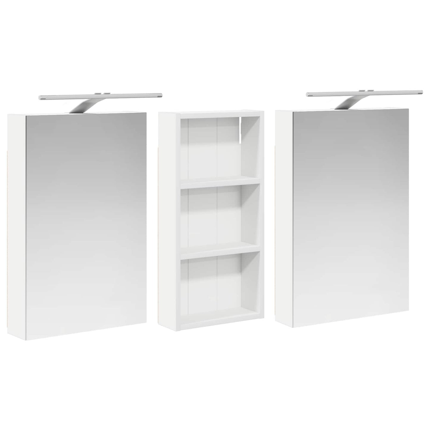 Baderomsskapsett 3 pcs 110 x 10,5 x 60,5 cm Konstruert tre