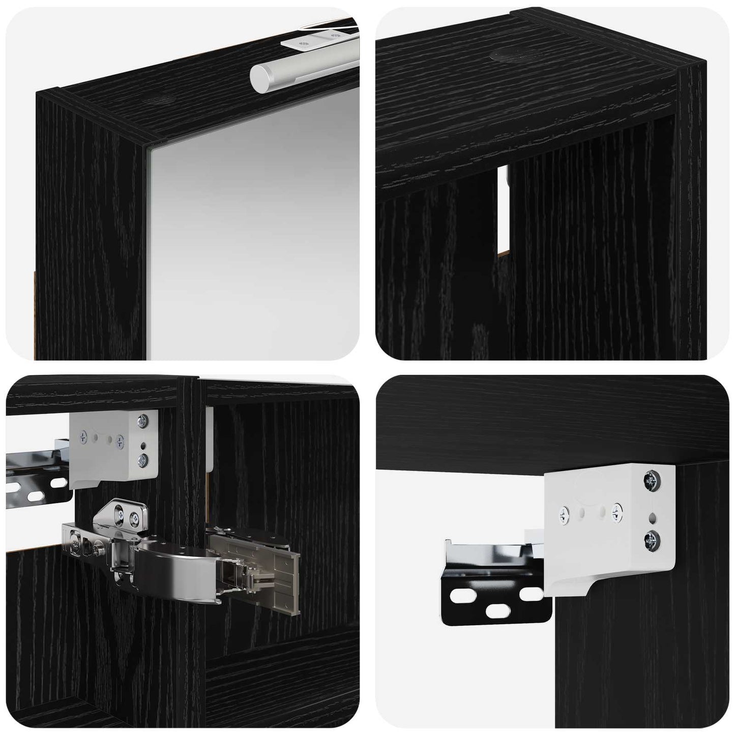 Baderomsskapsett 3 pcs 110 x 10,5 x 60,5 cm Konstruert tre