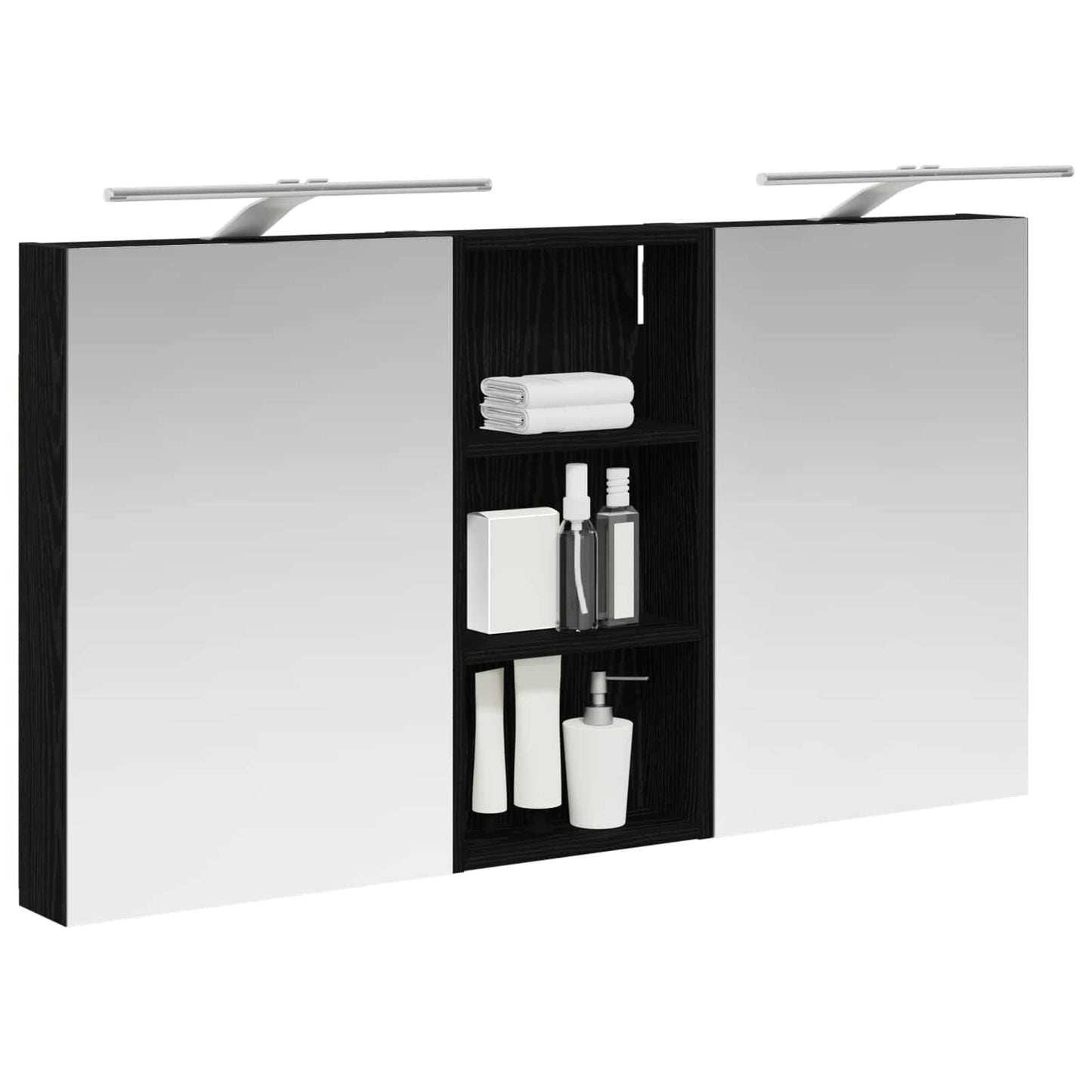 Baderomsskapsett 3 pcs 110 x 10,5 x 60,5 cm Konstruert tre