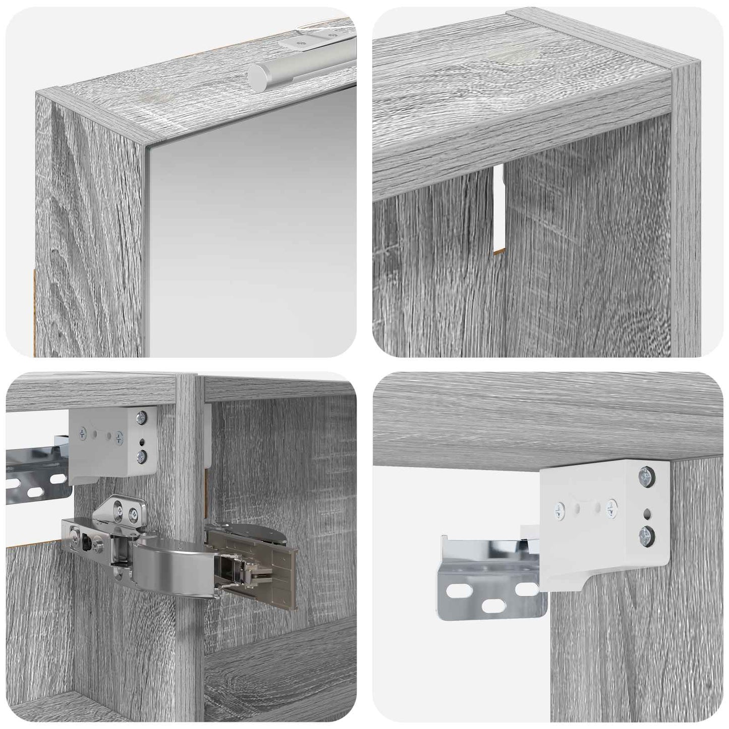 Baderomsskapsett 3 pcs 110 x 10,5 x 60,5 cm Konstruert tre
