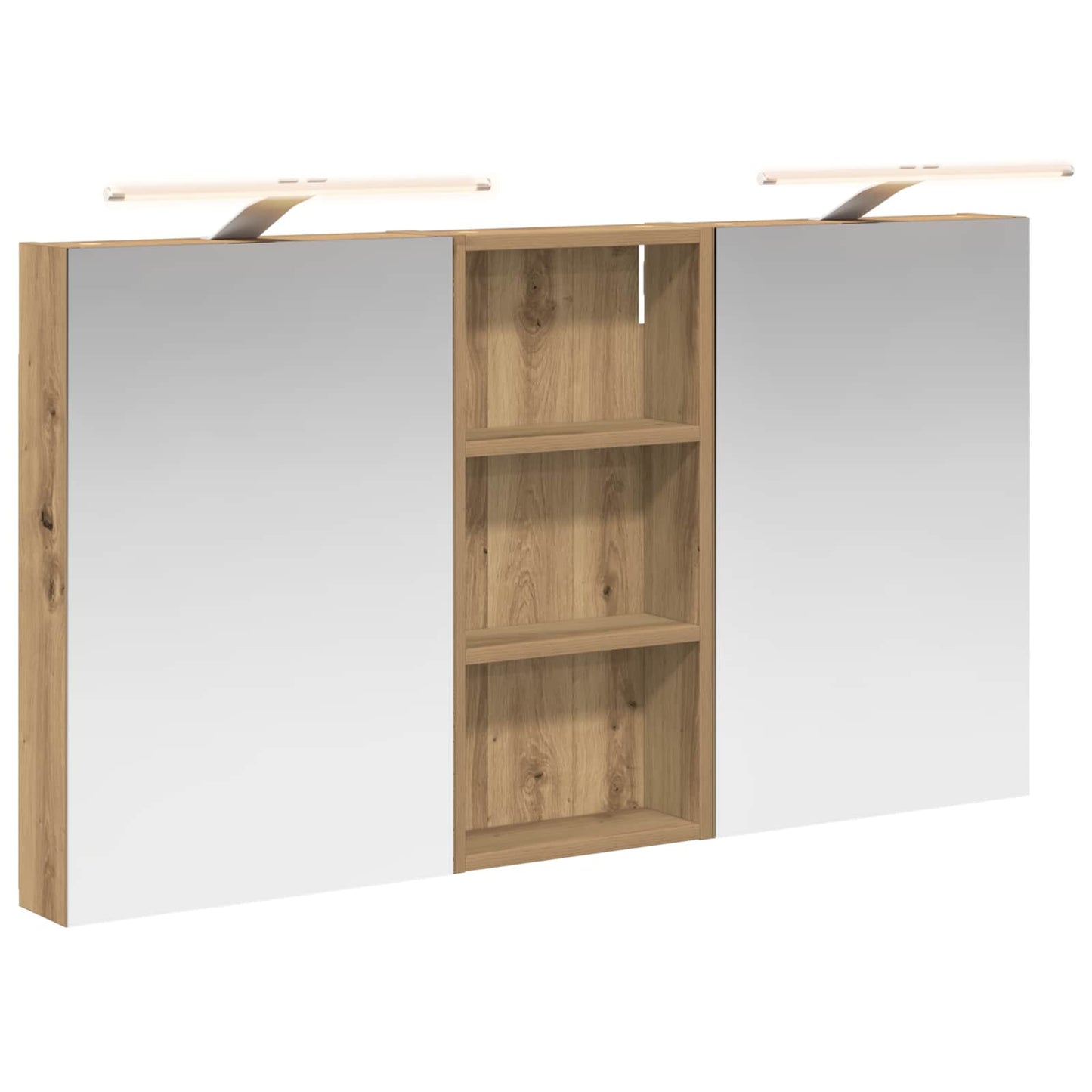 Baderomsskapsett 3 stk. 110 x 10,5 x 60,5 cm Konstruert tre