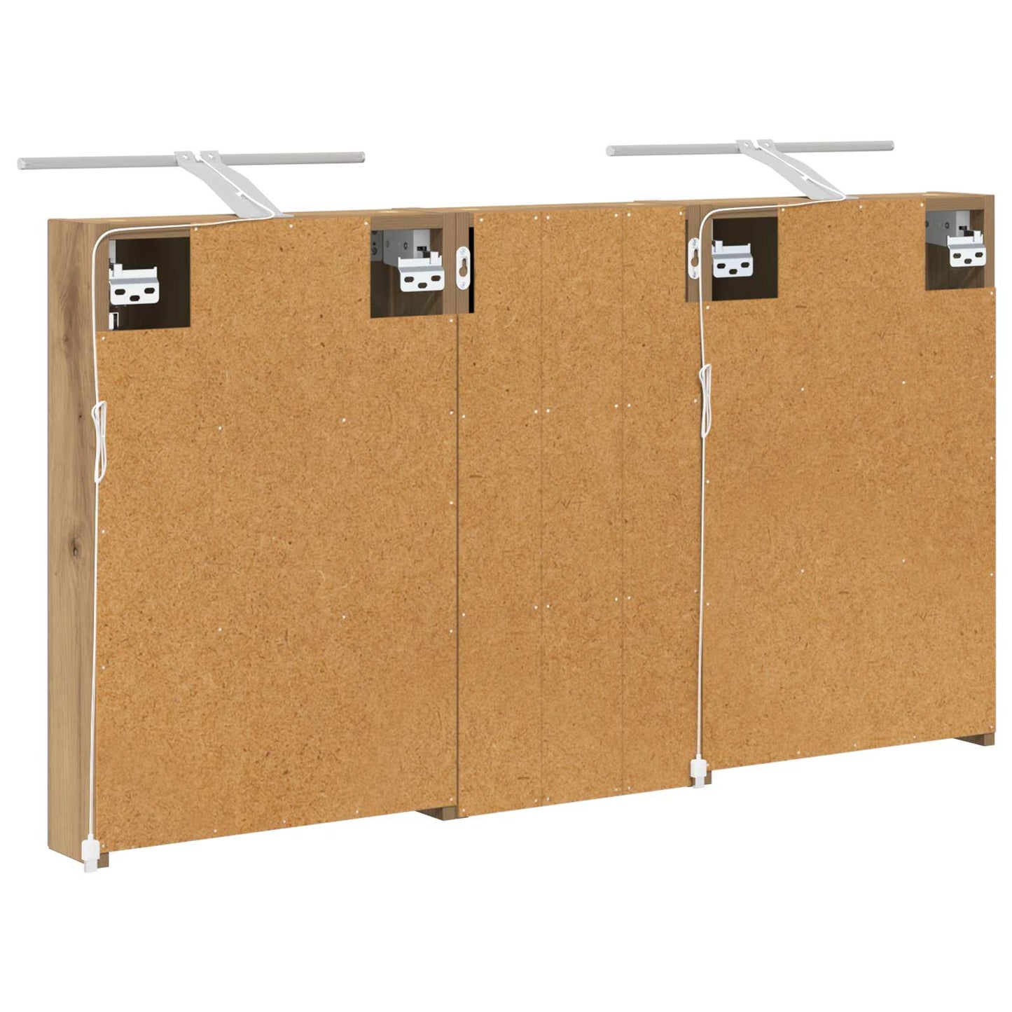 Baderomsskapsett 3 stk. 110 x 10,5 x 60,5 cm Konstruert tre