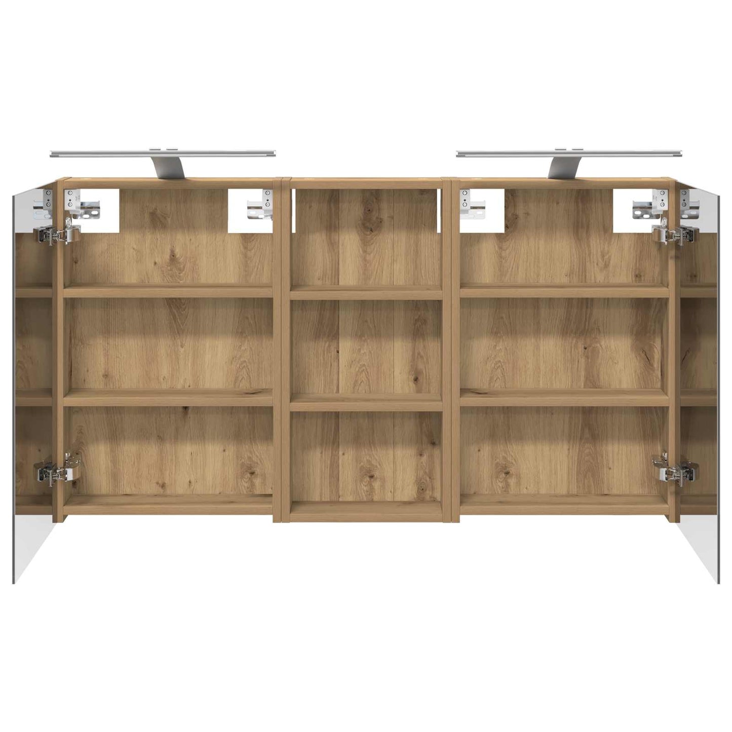 Baderomsskapsett 3 stk. 110 x 10,5 x 60,5 cm Konstruert tre