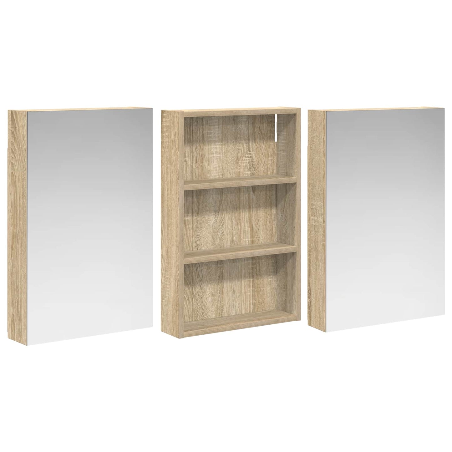 Baderomsskapsett 3 pcs 120 x 10,5 x 60,5 cm Konstruert tre
