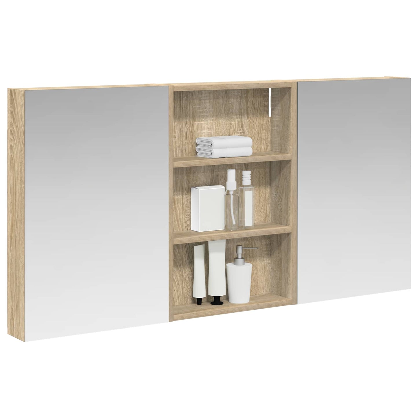 Baderomsskapsett 3 pcs 120 x 10,5 x 60,5 cm Konstruert tre