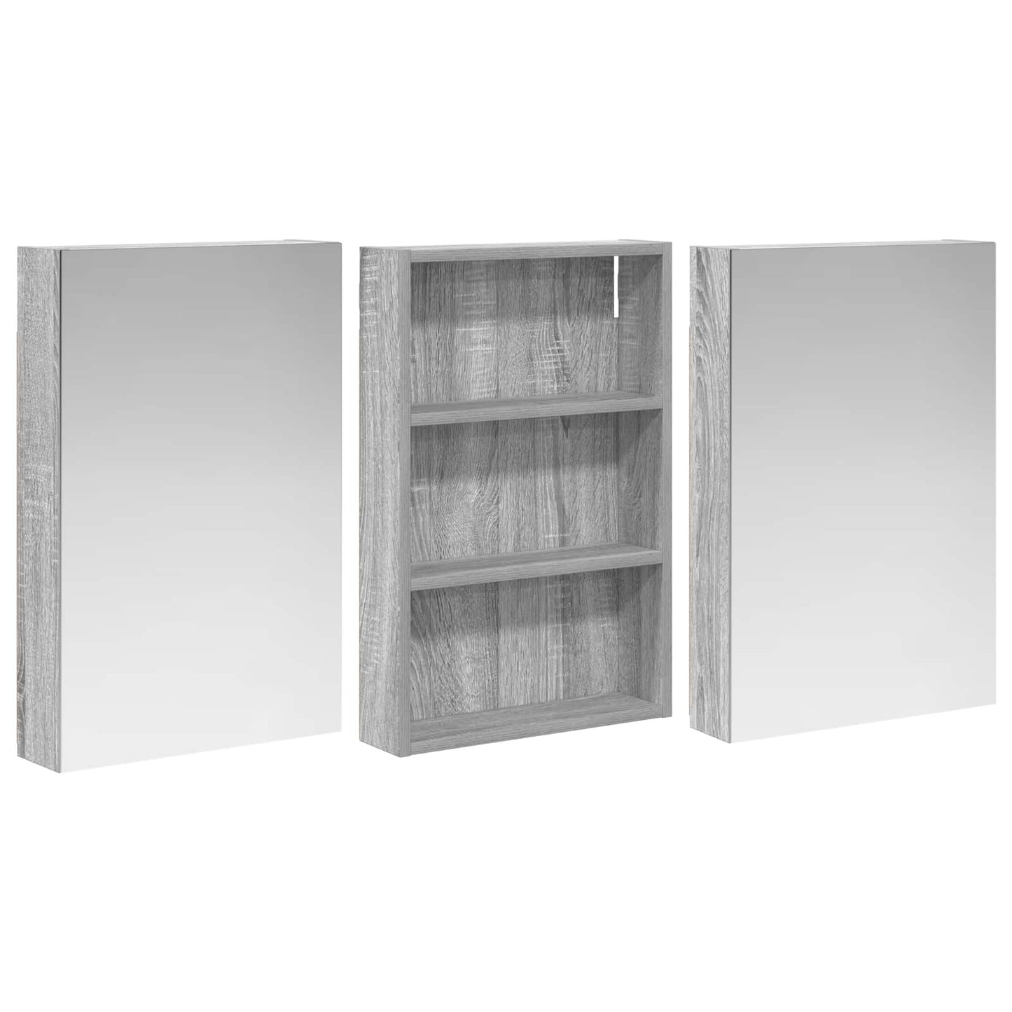 Baderomsskapsett 3 pcs 120 x 10,5 x 60,5 cm Konstruert tre