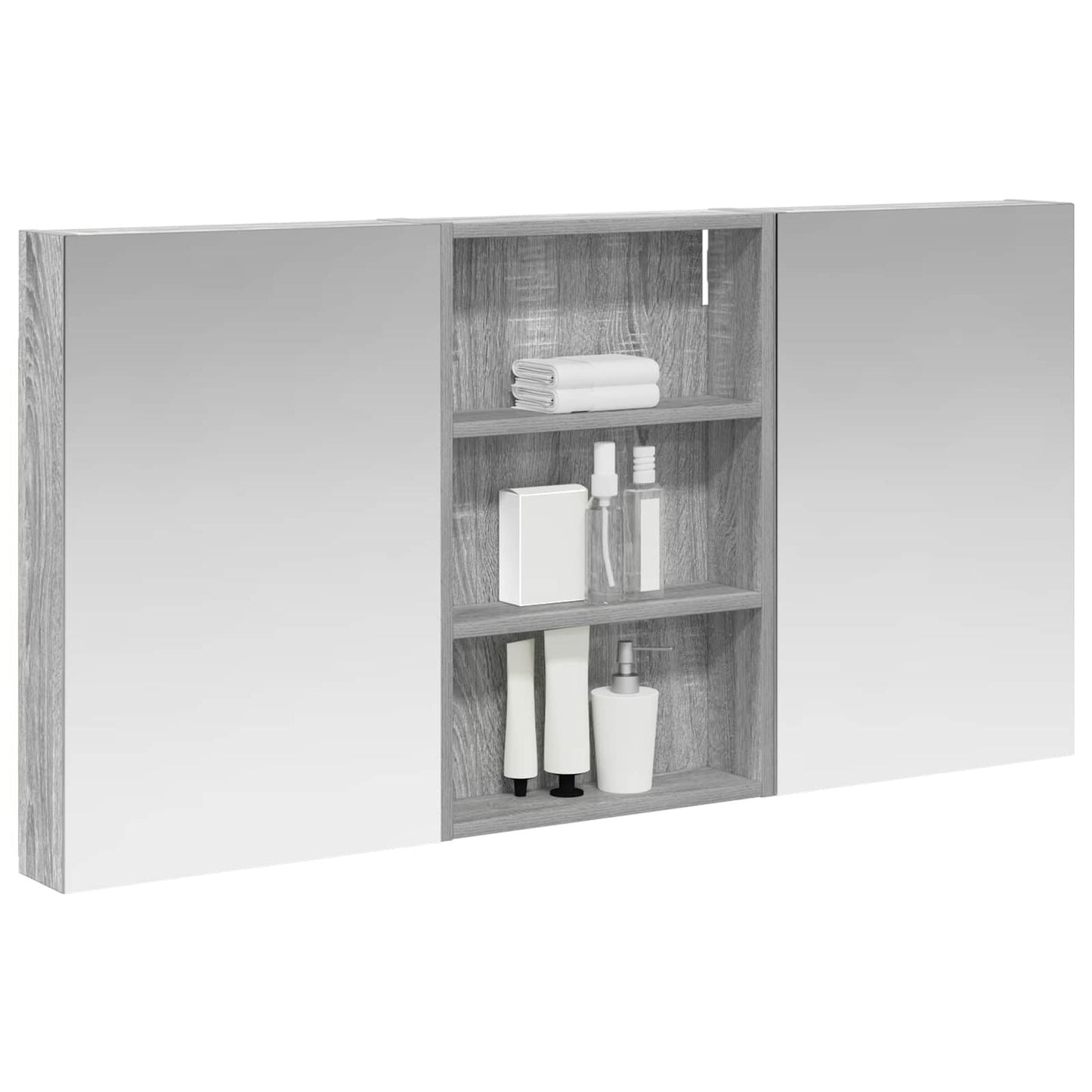 Baderomsskapsett 3 pcs 120 x 10,5 x 60,5 cm Konstruert tre