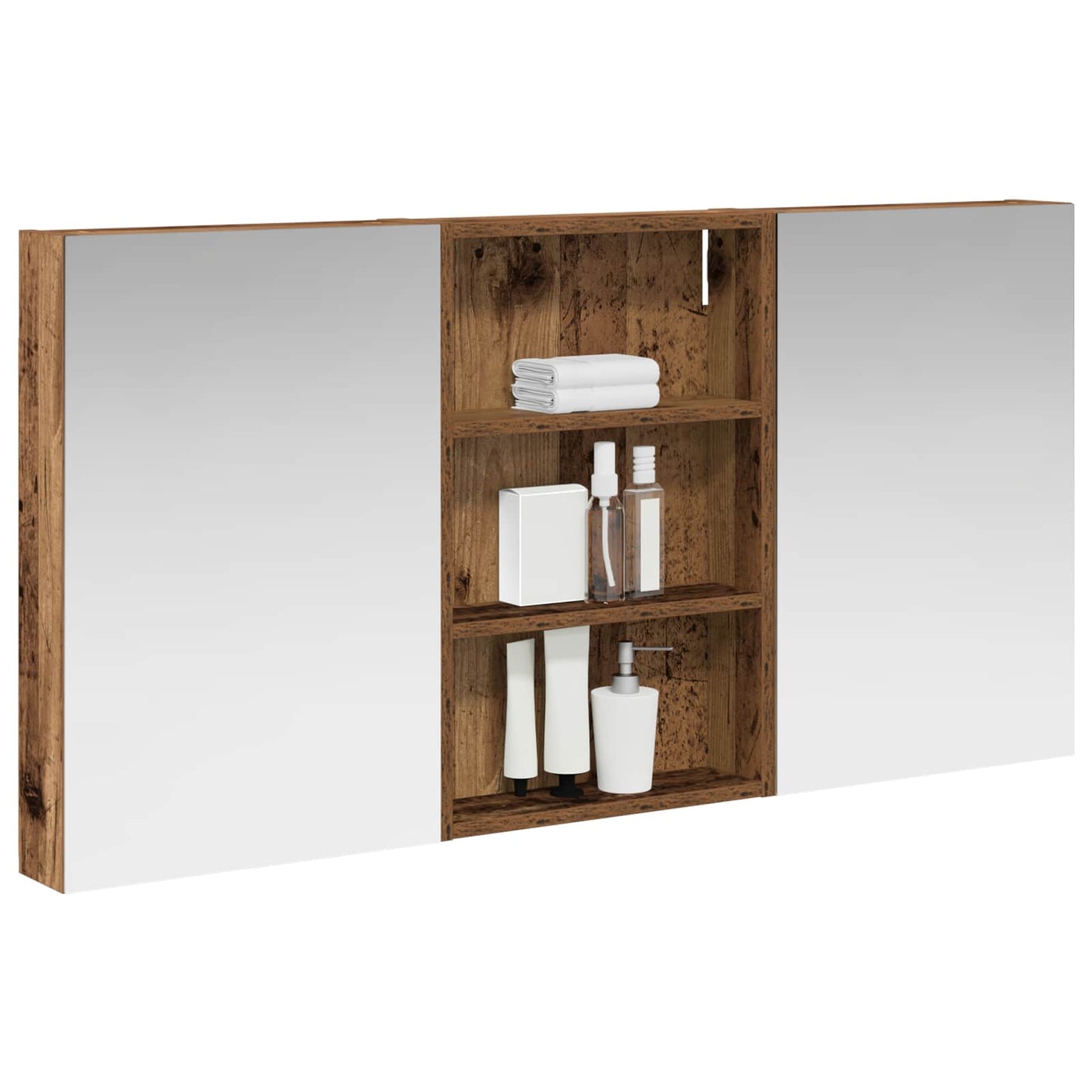 Baderomsskapsett 3 pcs 120 x 10,5 x 60,5 cm Konstruert tre