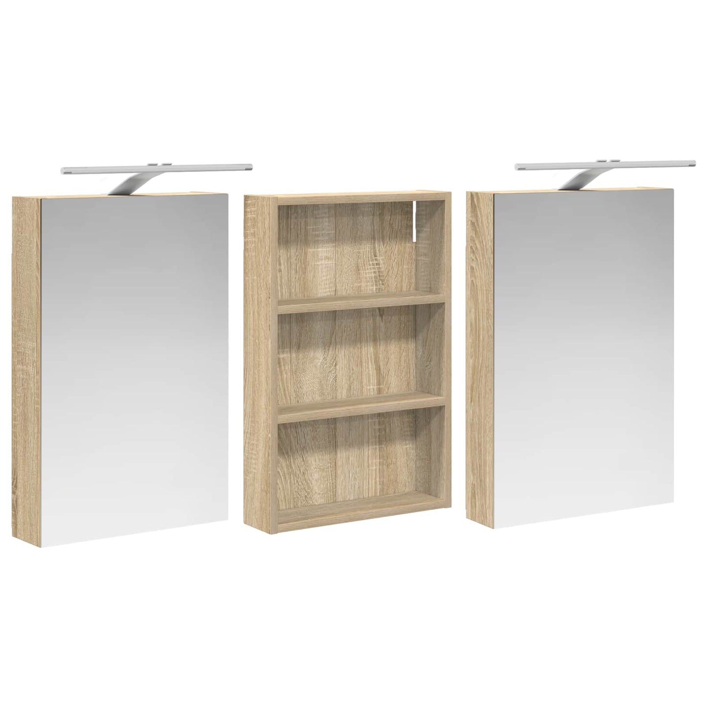 Baderomsskapsett 3 pcs 120 x 10,5 x 60,5 cm Konstruert tre