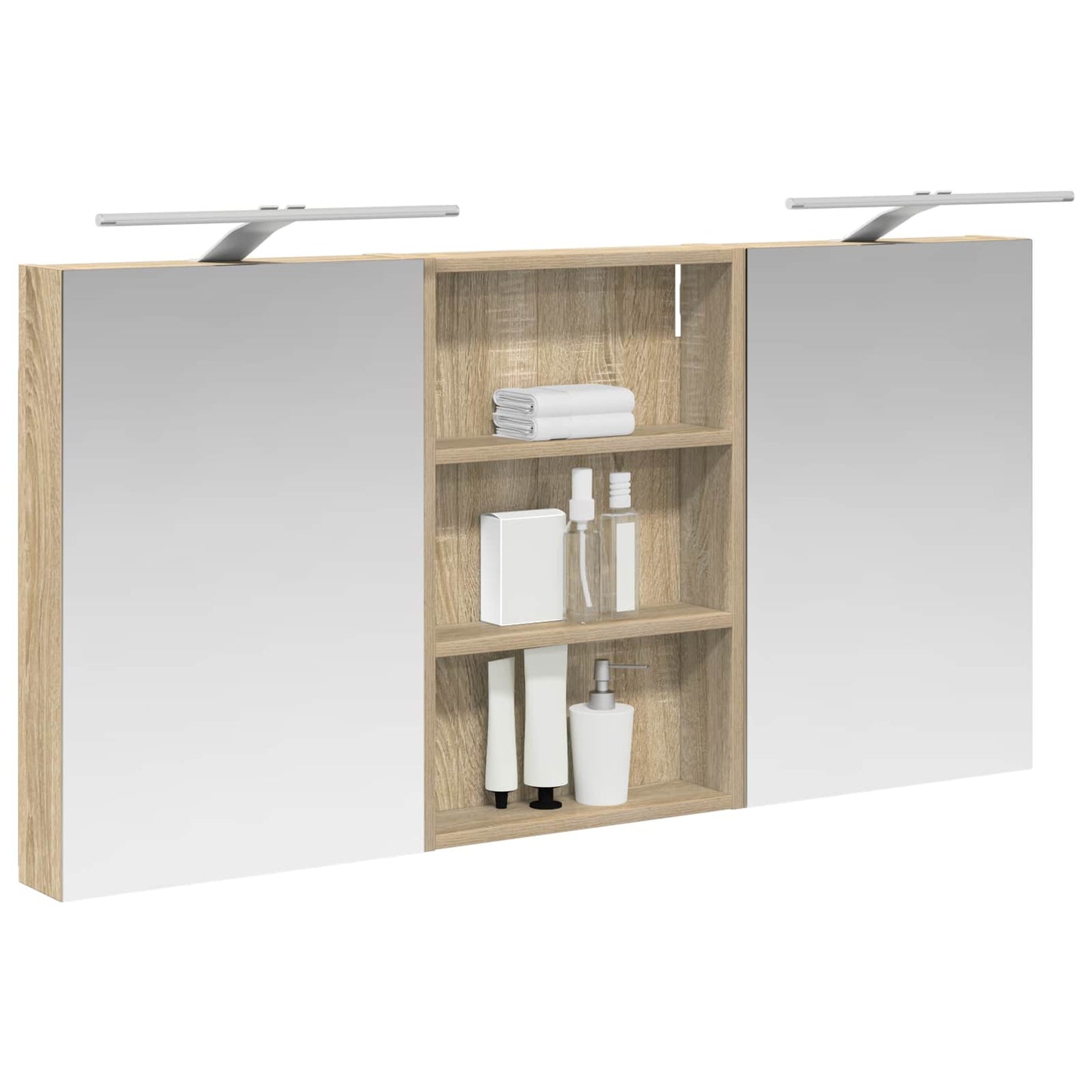 Baderomsskapsett 3 pcs 120 x 10,5 x 60,5 cm Konstruert tre