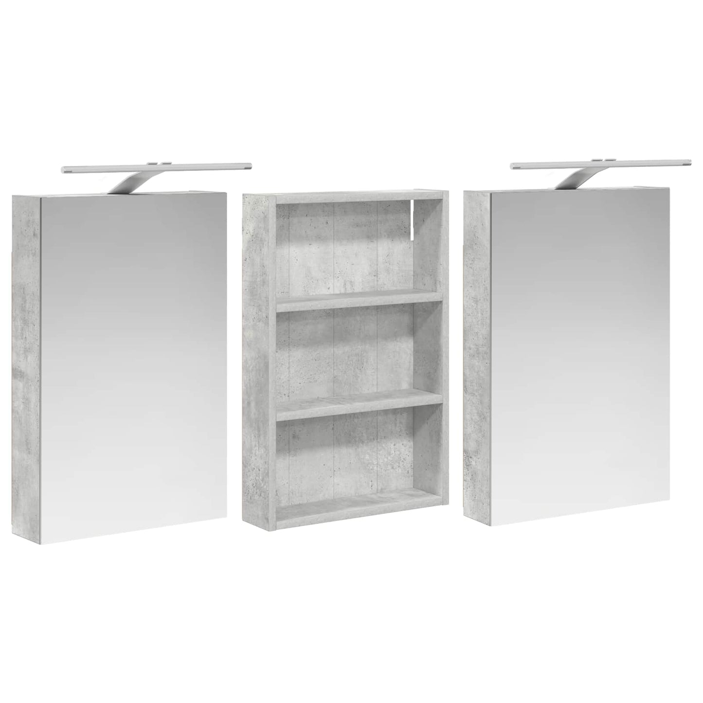 Baderomsskapsett 3 pcs 120 x 10,5 x 60,5 cm Konstruert tre