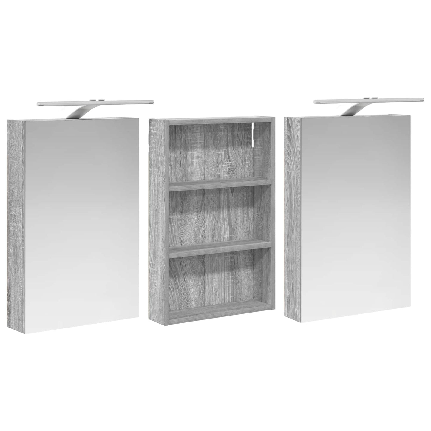 Baderomsskapsett 3 pcs 120 x 10,5 x 60,5 cm Konstruert tre