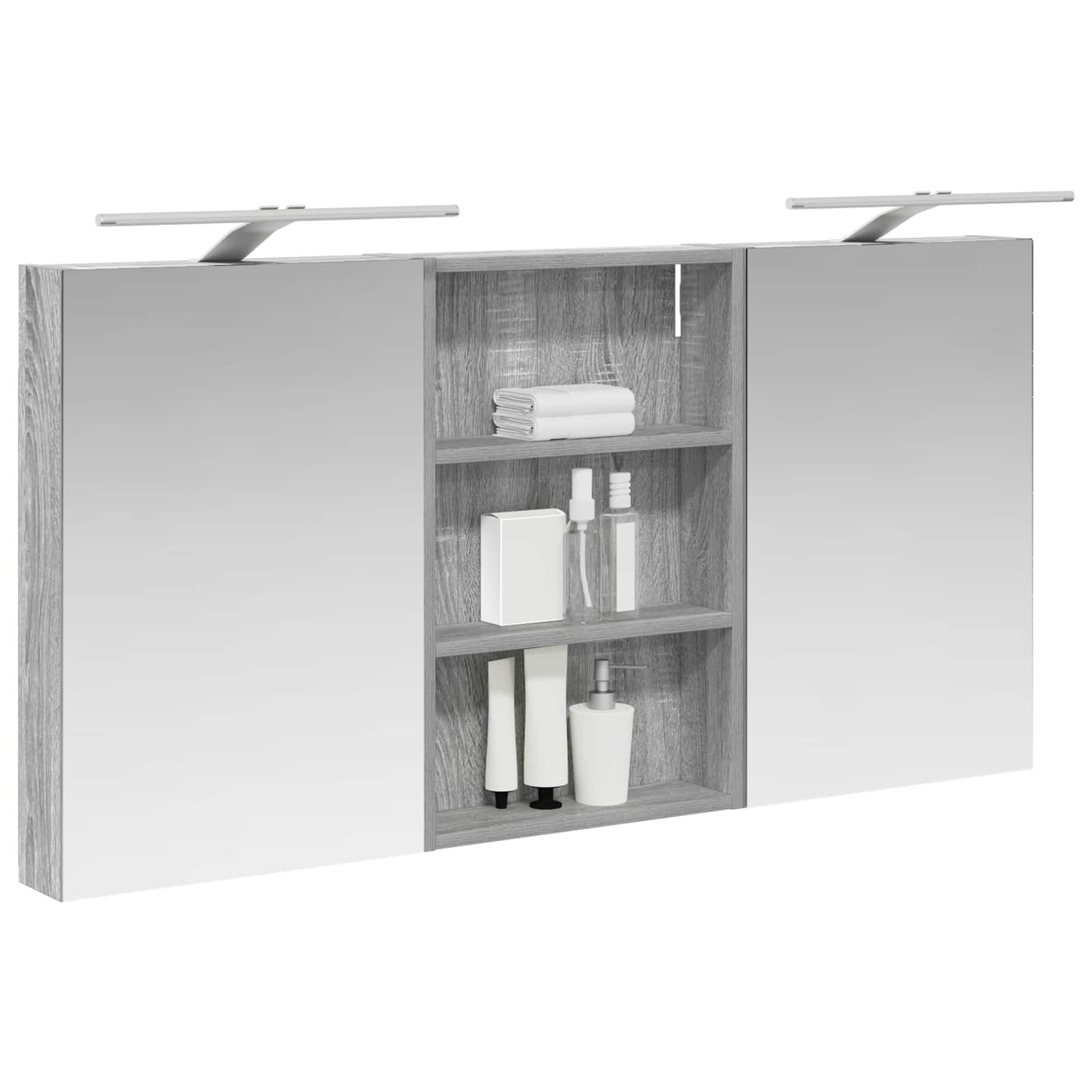 Baderomsskapsett 3 pcs 120 x 10,5 x 60,5 cm Konstruert tre