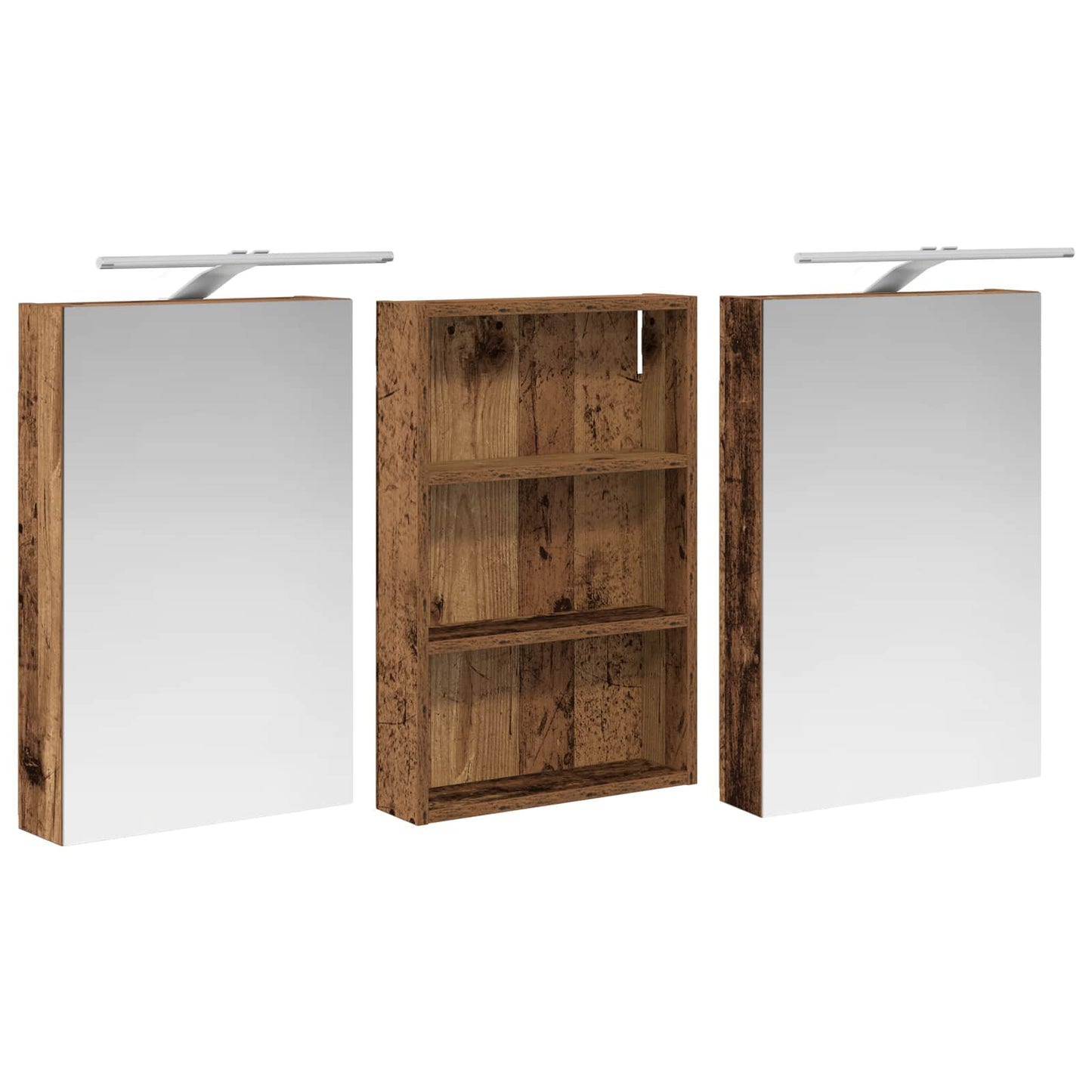 Baderomsskapsett 3 pcs 120 x 10,5 x 60,5 cm Konstruert tre